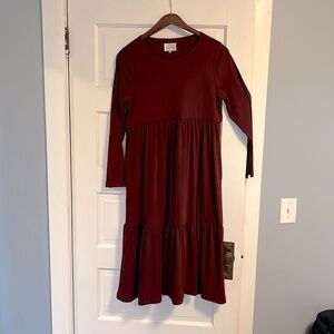 Burgundy Dainty Jewell Midi dress